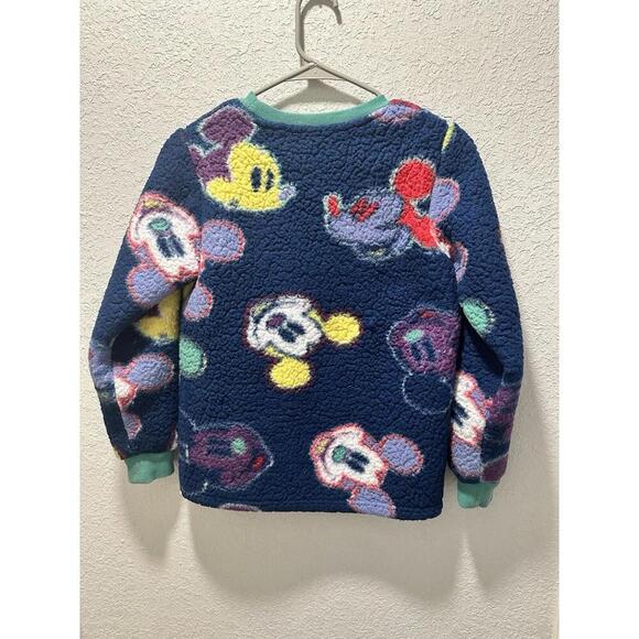 Disney Parks Japan Kids Mickey Mouse Fleece Sweatshirt Size L Navy Soft Fuzzy - Picture 1 of 8
